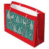 SCANDINAVISCH KERSTMIS PATROON CADOZAK GROOT CADEAUZAKJE (Achterkant Gekanteld)