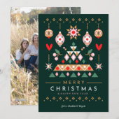 Scandinavisch kerstontwerp feestdagenkaart (Voorkant / Achterkant)