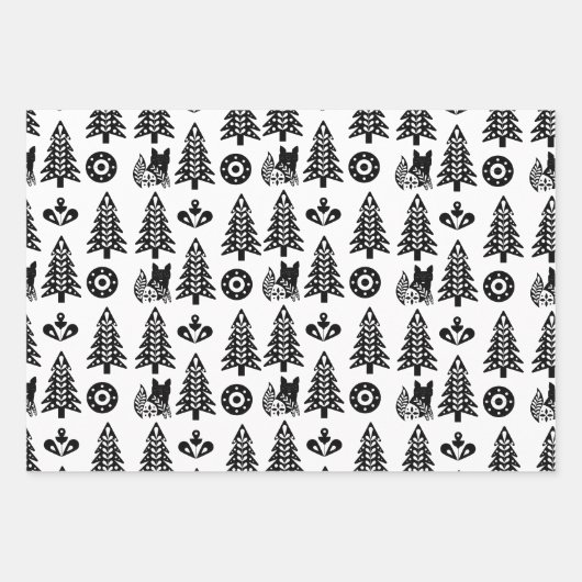 Scandinavisch kerstontwerp inpakpapier vel (Voorkant 3)