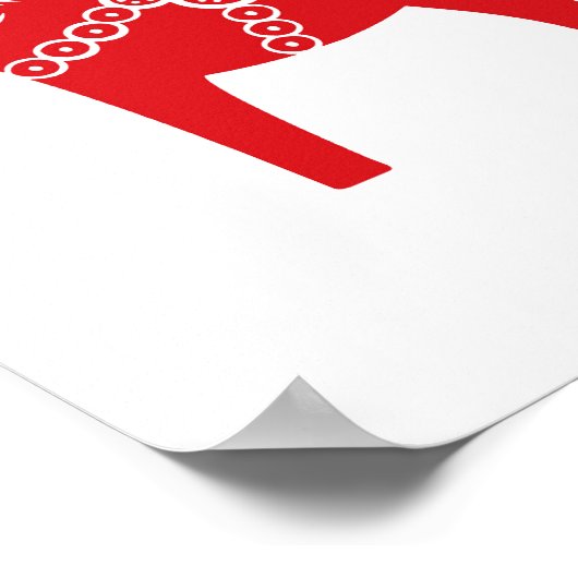 Scandinavisch kerstpaard Holiday Decor Poster (Hoek)