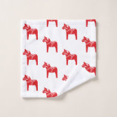 Scandinavisch kerstpaard Zweeds Dala paard Bad Handdoek (Wasdoekje)