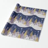 Scandinavisch kerstpapier cadeaupapier (Uitgerold)