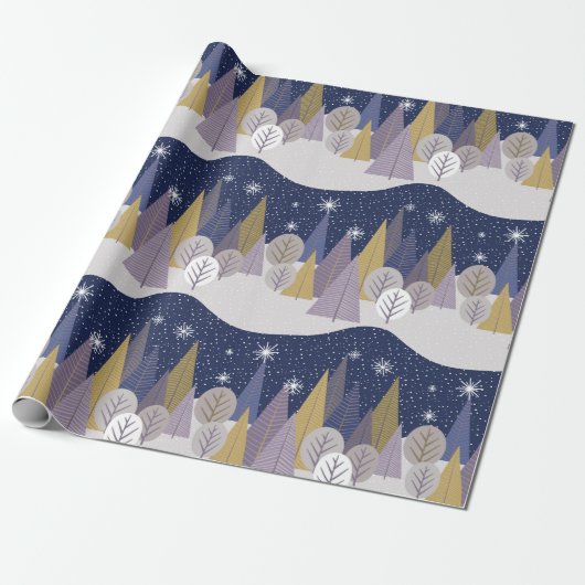 Scandinavisch kerstpapier cadeaupapier (Uitgerold)