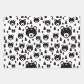 Scandinavisch kerstpapier voor Beer Reeks 3 Inpakpapier Vel (Voorkant)