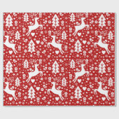 Scandinavisch kerstpatroon cadeaupapier (Vlak)