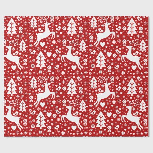 Scandinavisch kerstpatroon cadeaupapier (Vlak)