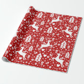 Scandinavisch kerstpatroon cadeaupapier (Uitgerold)