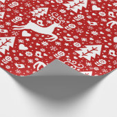 Scandinavisch kerstpatroon cadeaupapier (Hoek)
