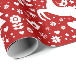 Scandinavisch kerstpatroon cadeaupapier