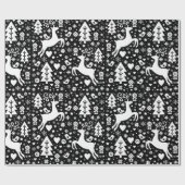 Scandinavisch kerstpatroon cadeaupapier (Vlak)