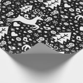 Scandinavisch kerstpatroon cadeaupapier (Hoek)