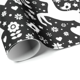 Scandinavisch kerstpatroon cadeaupapier