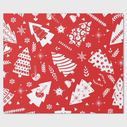 Scandinavisch kerstpatroon cadeaupapier (Vlak)