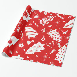 Scandinavisch kerstpatroon cadeaupapier