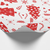 Scandinavisch kerstpatroon cadeaupapier (Hoek)
