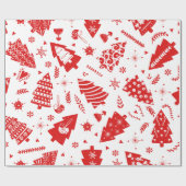 Scandinavisch kerstpatroon cadeaupapier (Vlak)