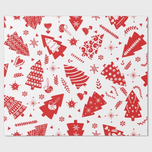 Scandinavisch kerstpatroon cadeaupapier (Vlak)
