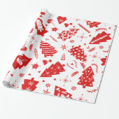 Scandinavisch kerstpatroon cadeaupapier (Uitgerold)