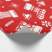Scandinavisch kerstpatroon cadeaupapier (Hoek)