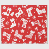 Scandinavisch kerstpatroon cadeaupapier (Vlak)