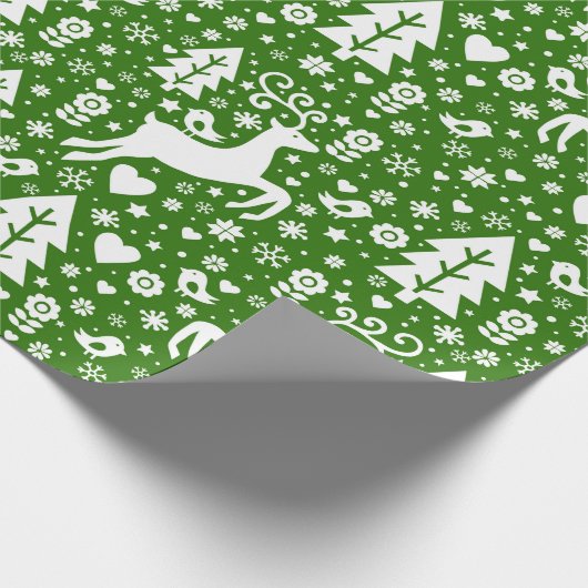 Scandinavisch kerstpatroon cadeaupapier (Hoek)