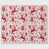 Scandinavisch kerstpatroon cadeaupapier (Vlak)