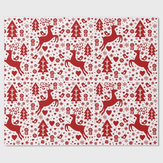 Scandinavisch kerstpatroon cadeaupapier (Vlak)