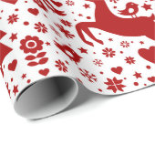 Scandinavisch kerstpatroon cadeaupapier (Rol Hoek)