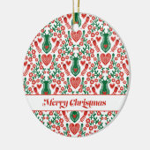 Scandinavisch kerstpatroon met Antlers & Hearts Keramisch Ornament (Links)