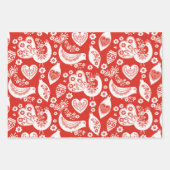 Scandinavisch kerstpatroon met bloemen en vogels inpakpapier vel (Voorkant 2)