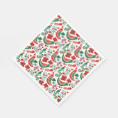 Scandinavisch kerstpatroon met bloemen en vogels servet (Hoek)