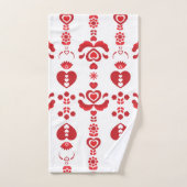 Scandinavisch kerstpatroon Modern Rosemaling Patte Bad Handdoek (Handdoek)