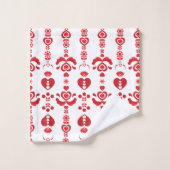 Scandinavisch kerstpatroon Modern Rosemaling Patte Bad Handdoek (Wasdoekje)