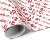 Scandinavisch kerstpatroon Modern Rosemaling Patte Cadeaupapier (Rol Hoek)