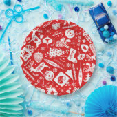 Scandinavisch kerstpatroon papieren bordje (Feest)