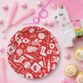 Scandinavisch kerstpatroon papieren bordje (Feest)