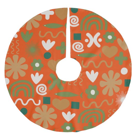 Scandinavisch kerstpatroon uit de middeleeuwen kerstboom rok (Voorkant)