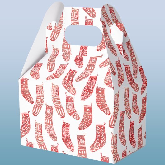 Scandinavisch kerstrood Wit Bedankdoosjes