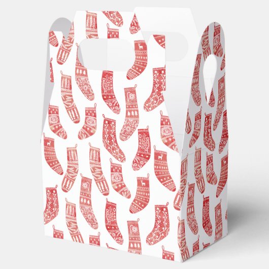 Scandinavisch kerstrood Wit Bedankdoosjes (Geopend)