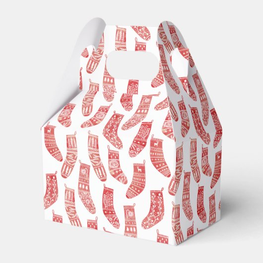 Scandinavisch kerstrood Wit Bedankdoosjes (Voorkant Zijde)