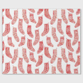 Scandinavisch kerstrood Wit Cadeaupapier (Vlak)