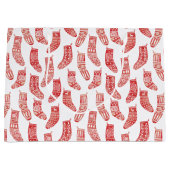 Scandinavisch kerstrood Wit Groot Cadeauzakje (Voorkant)