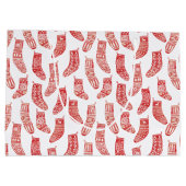 Scandinavisch kerstrood Wit Groot Cadeauzakje (Achterkant)