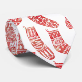 Scandinavisch kerstrood Wit Stropdas