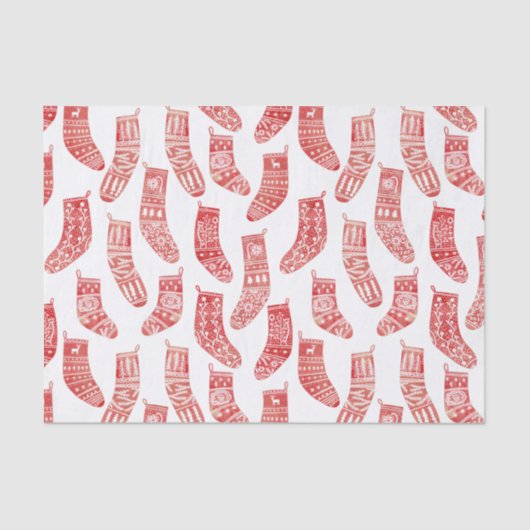 Scandinavisch kerstrood Wit Tissuepapier (Voorkant)