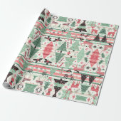Scandinavisch kerstseizoen patroon cadeaupapier (Uitgerold)