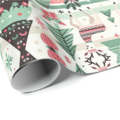 Scandinavisch kerstseizoen patroon cadeaupapier (Rol Hoek)