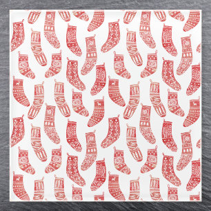 Scandinavisch kerststootpatroon glazen onderzetter