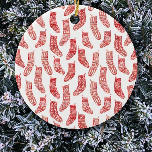 Scandinavisch kerststootpatroon keramisch ornament