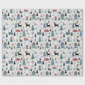 Scandinavisch kersttafereel inpakpapier (Vlak)